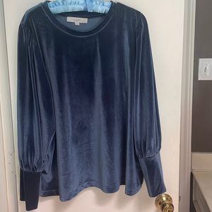 Loft Velvet Top in Stellar Blue - XXL